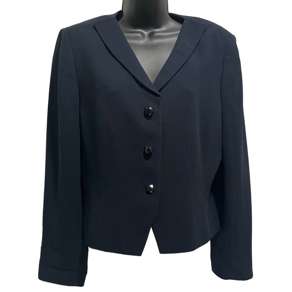 Albert Nipon - Size 10 - Dark Navy Blazer - 3 Geo… - image 1